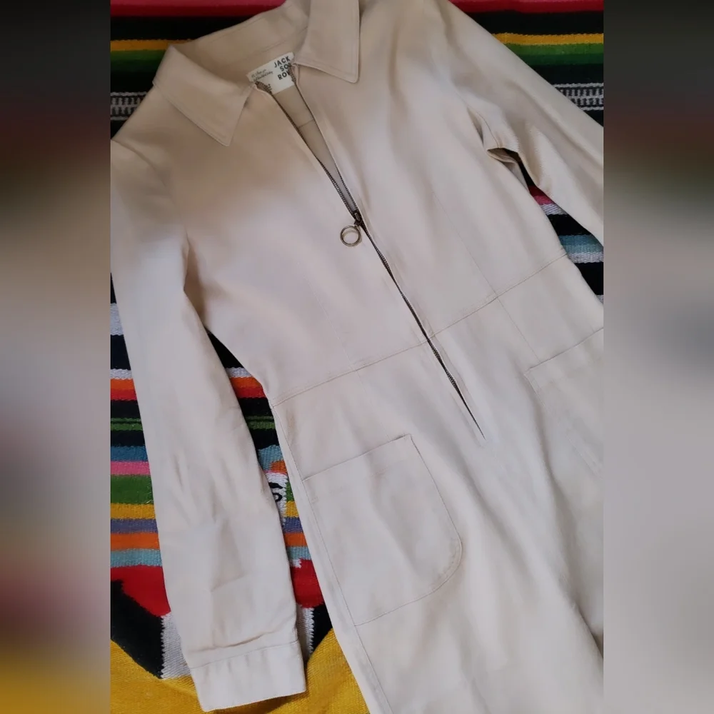 Jackson Rowe Cream / taupe zipper jumpsuit - Picture 2 of 13